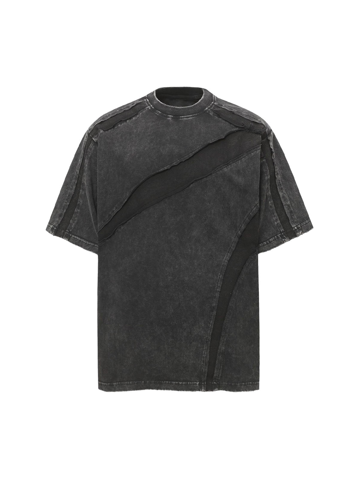 Washed Raw Edge Split Oversized T-Shirt