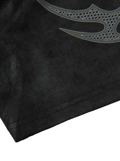 Oversized Graphic Suede Print T-Shirt