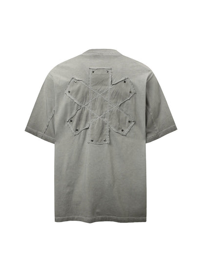 Street Split Studded Patch T-shirt