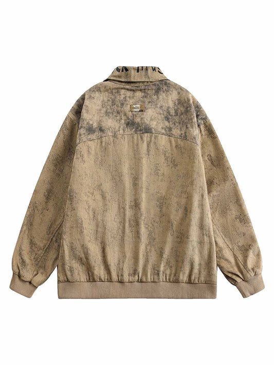 Workwear-Jacke mit zweilagigem Kragen im Used-Look