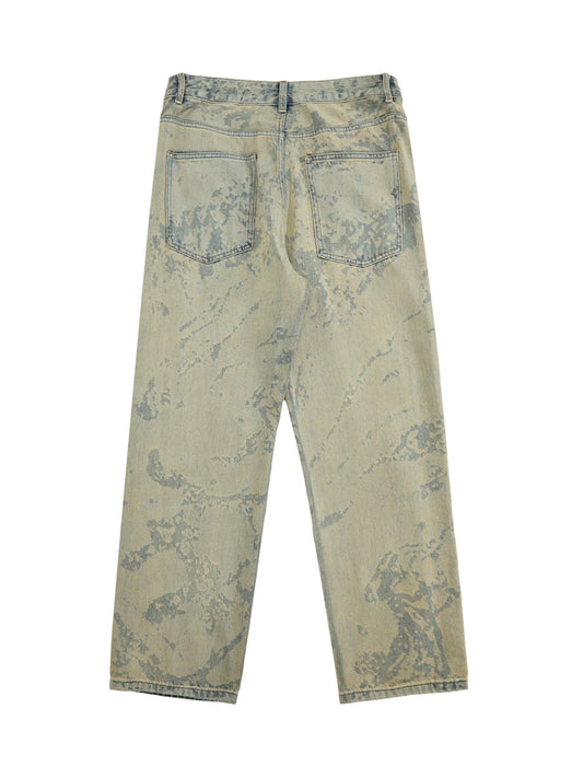 Gerade Jeans im Vintage-Look mit Waschung