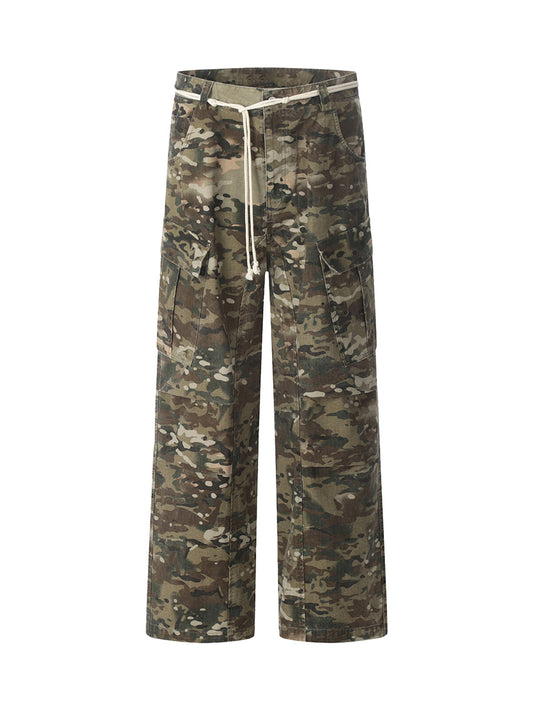 Camouflage-Cargohose mit Kordelzug - 2315