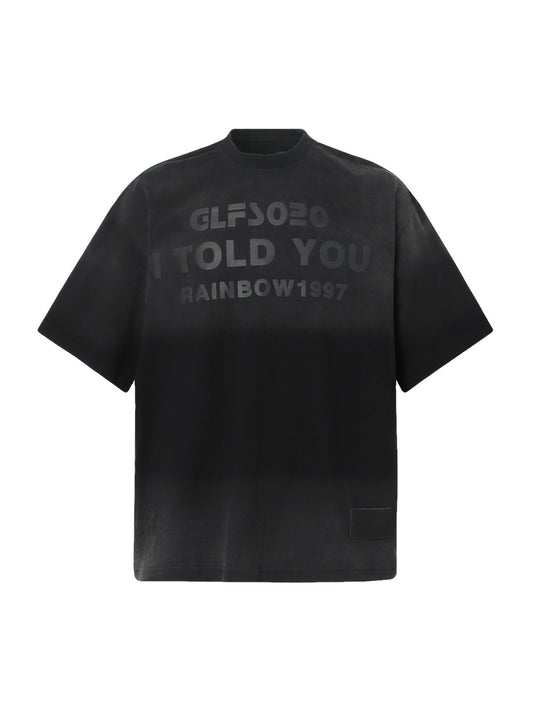 T-shirt imprimé dégradé effet vieilli