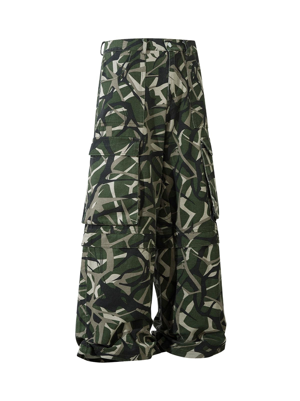 Thesupermade Camouflage Faux Zweiteiliger Trainingsanzug mit Kapuze und Fleecejacke – 2331