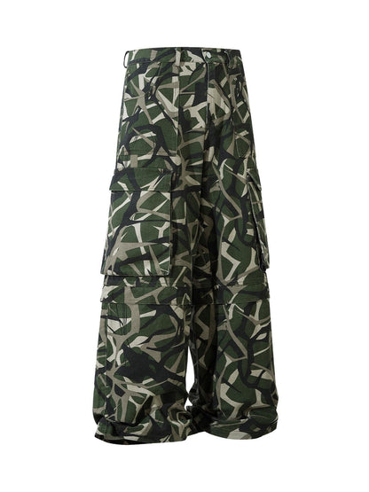 Thesupermade Camouflage Faux Zweiteiliger Trainingsanzug mit Kapuze und Fleecejacke – 2331