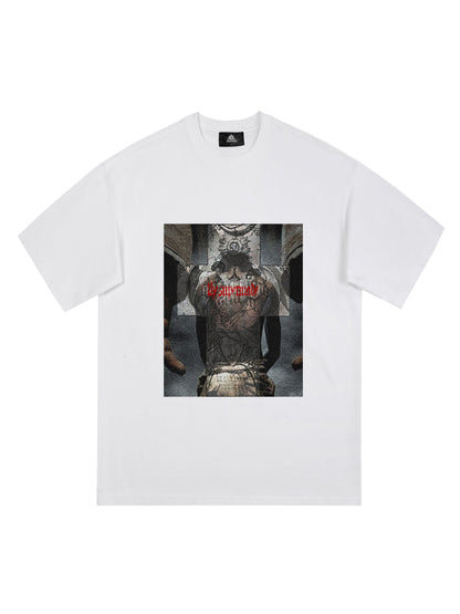 T-shirt graphique original avec portrait croisé