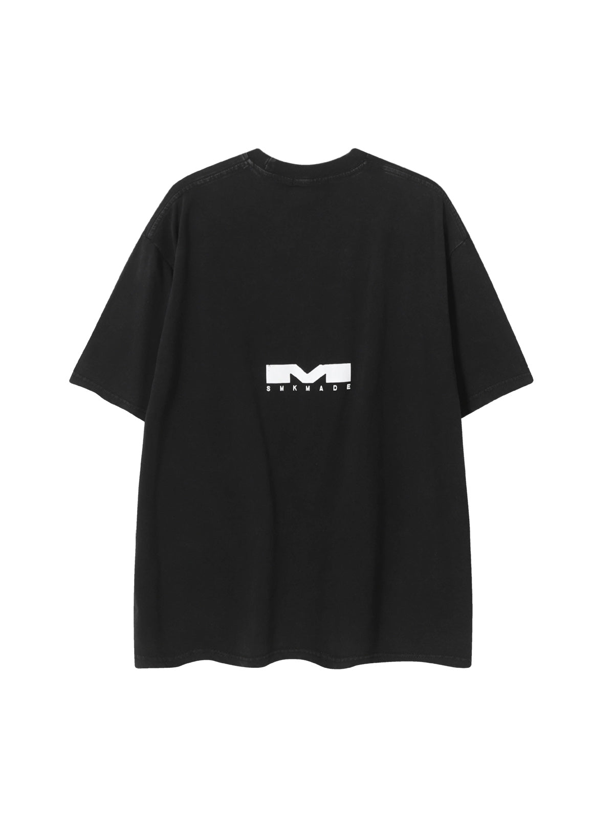 Stark gewaschenes T-Shirt mit Used-Look und schmutzigem Print