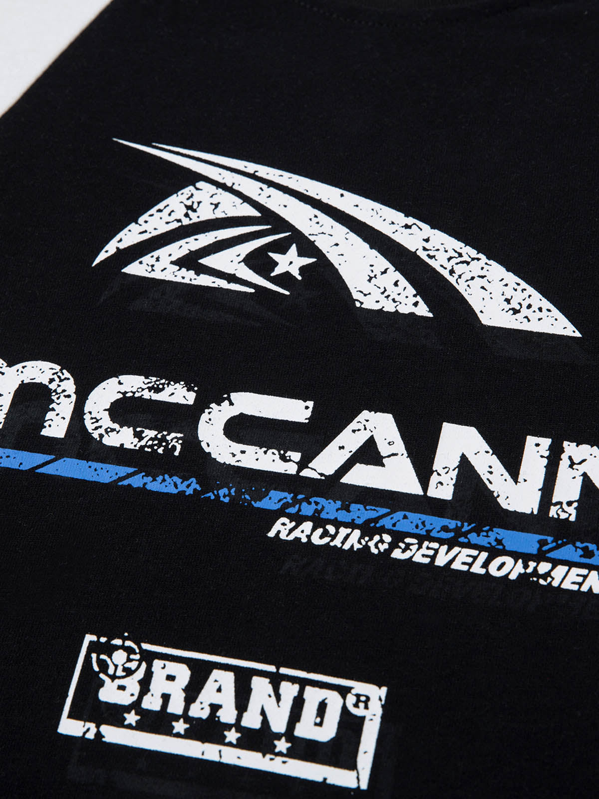 T-Shirt mit Motorrad-Aufdruck in Kontrastfarbe – 2325