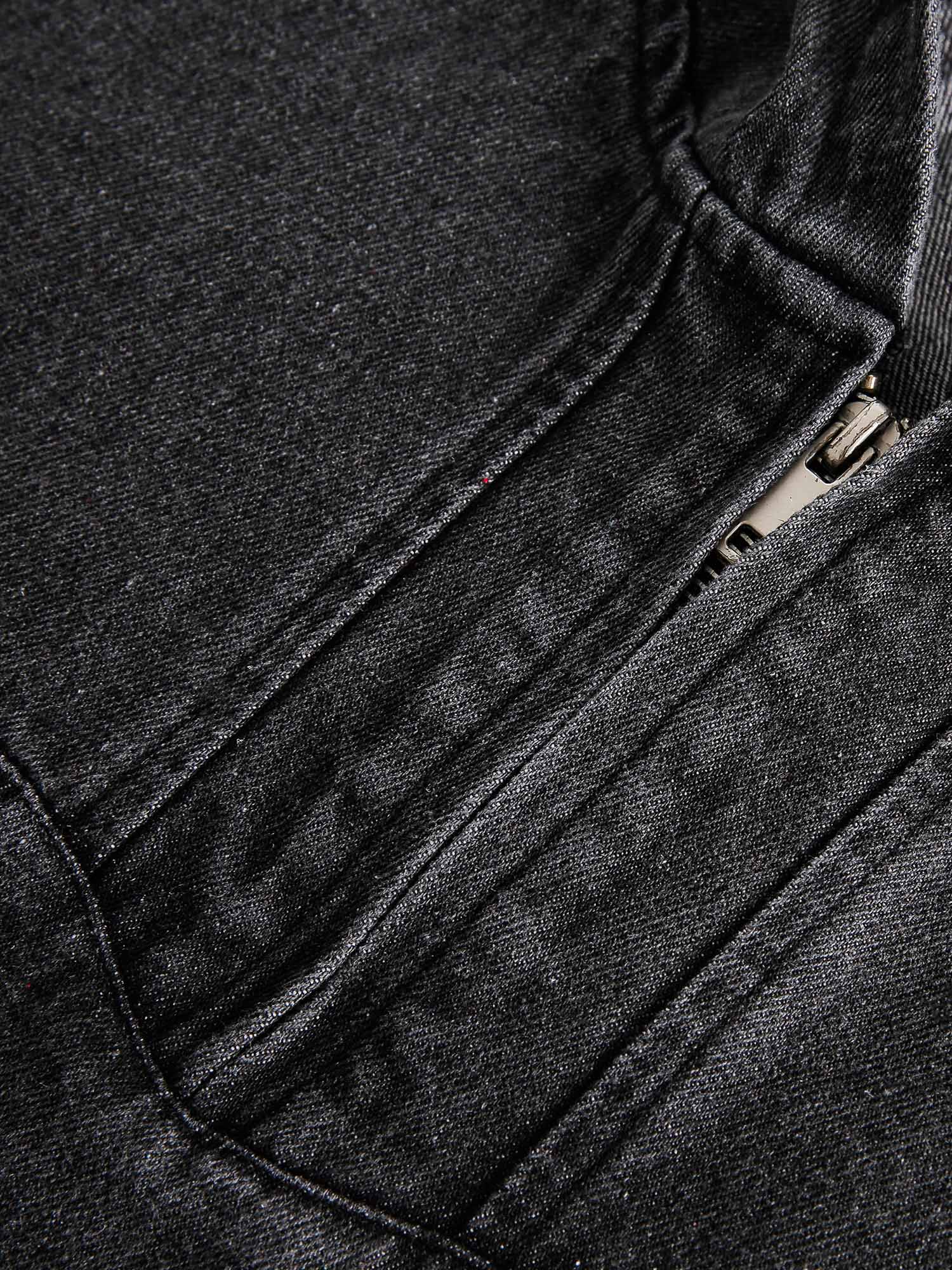 Thesupermade – Kapuzenpullover aus gewaschenem Denim im amerikanischen Retro-Look, Distressed-Look – 2176