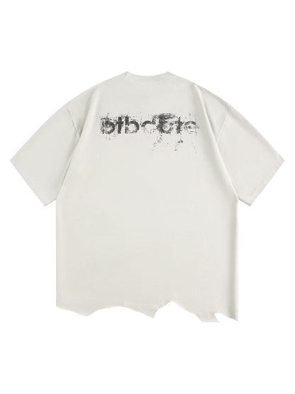 Tattered Design Printed T-shirt