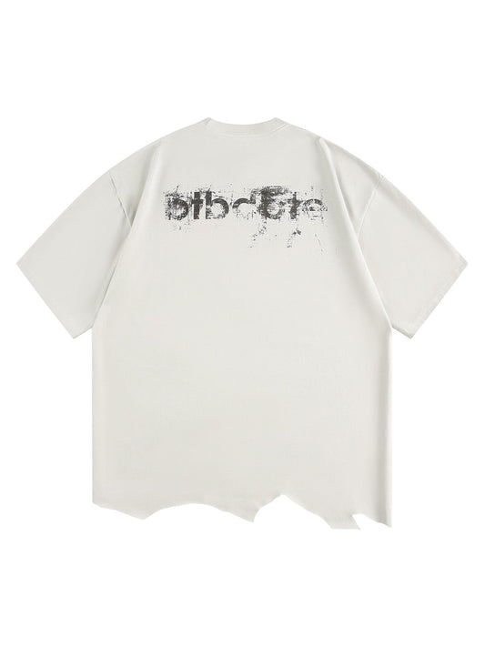 Tattered Design Printed T-shirt