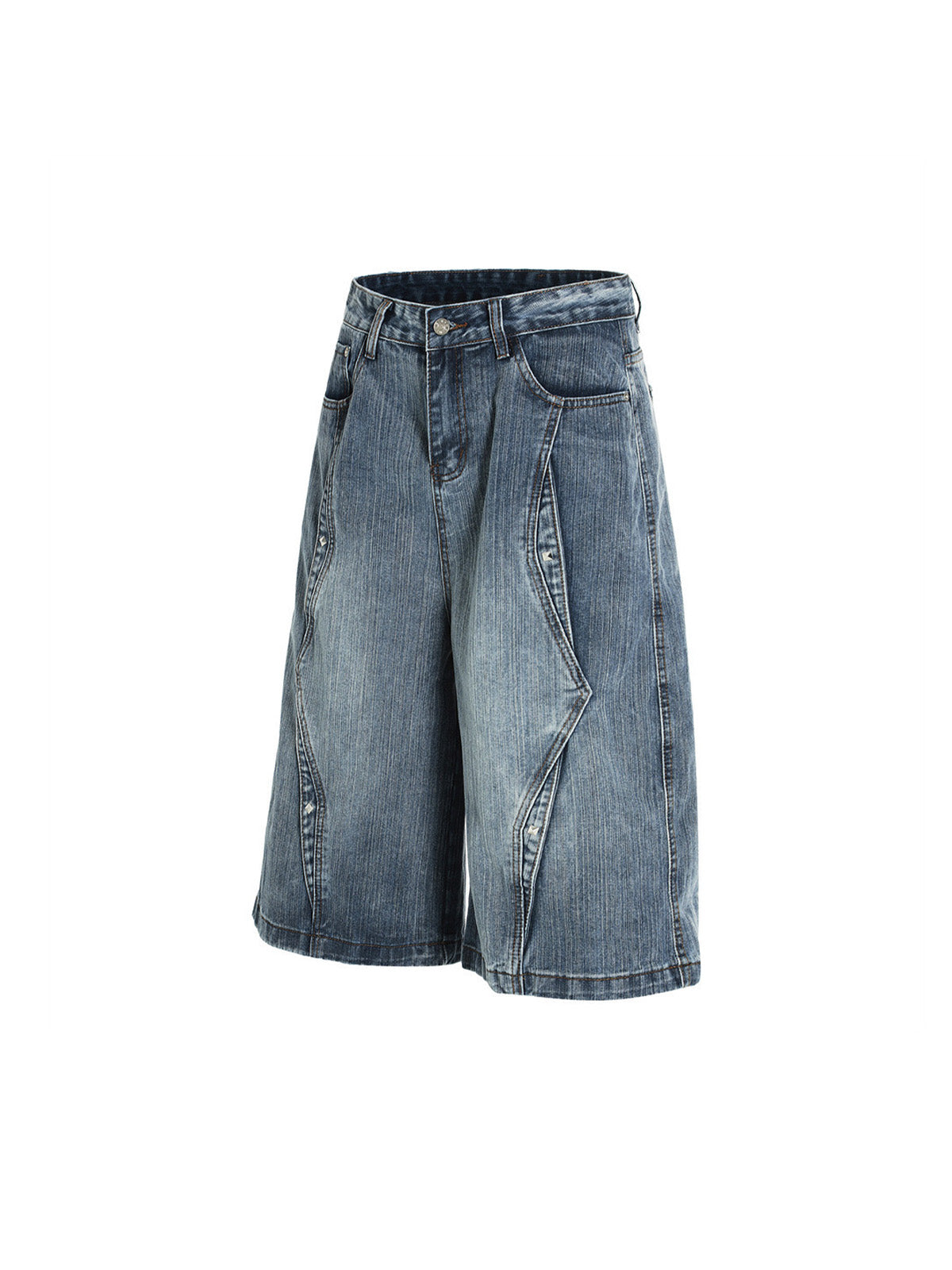 Washed Distressed Deconstructed Riveted Jorts