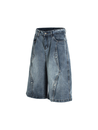 Washed Distressed Deconstructed Riveted Jorts
