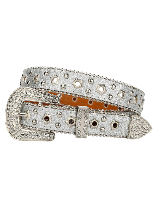 Sparkling Silver Rhinestone Embellishments Belt