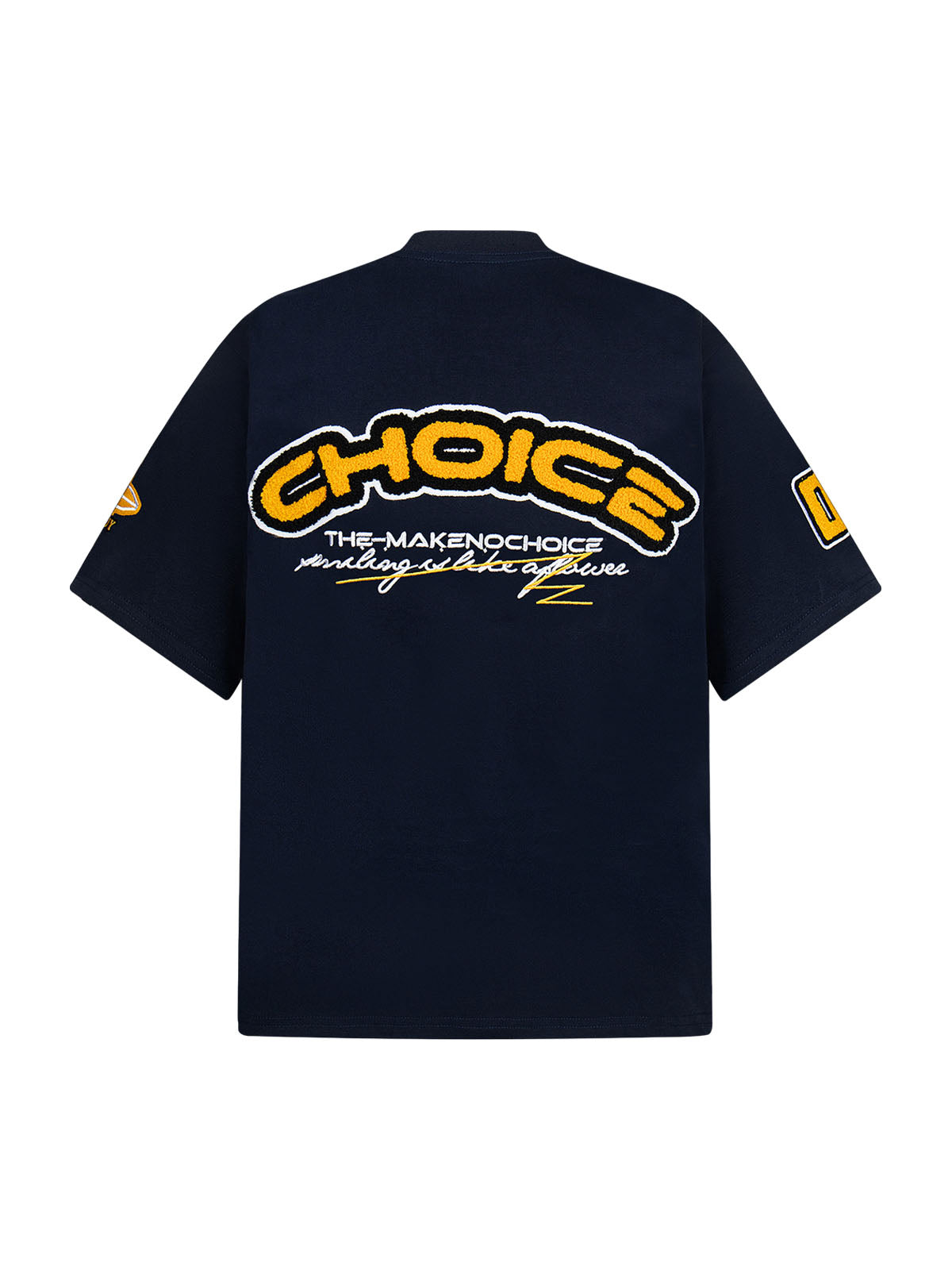 T-Shirt im Retro-Motorrad-Stil mit schwerem Patch-Stickerei