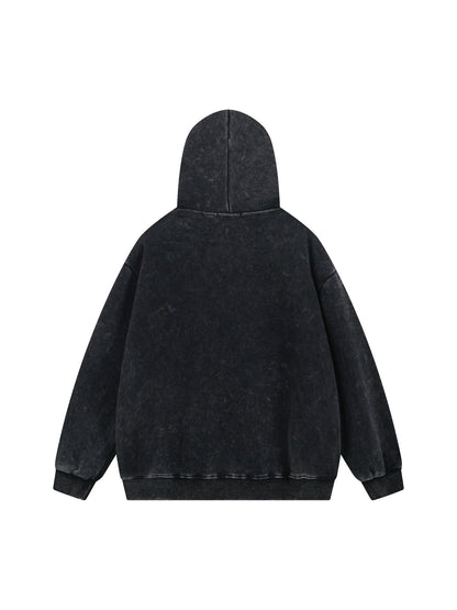 Thesupermade – Fleece-Sweatshirt mit Kapuze und Flammen-Print