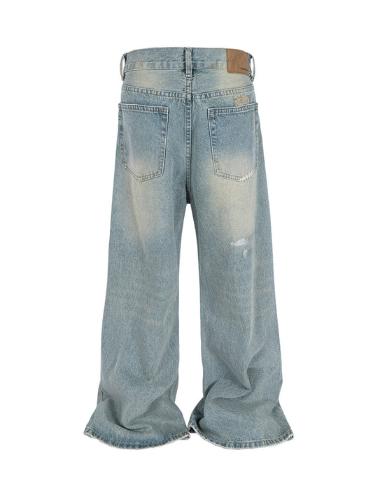 Ripped Distressed Baggy Flare Jeans