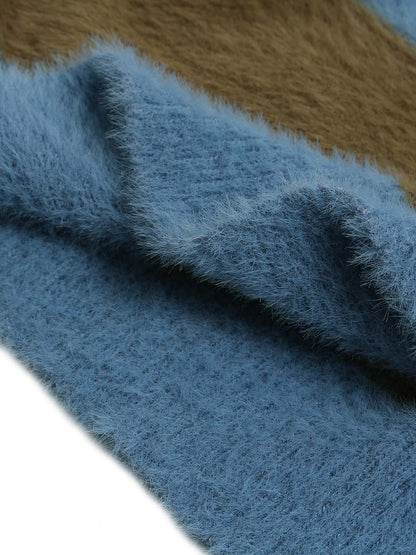 Thesupermade – Gestreifter Strickpullover mit Kapuze