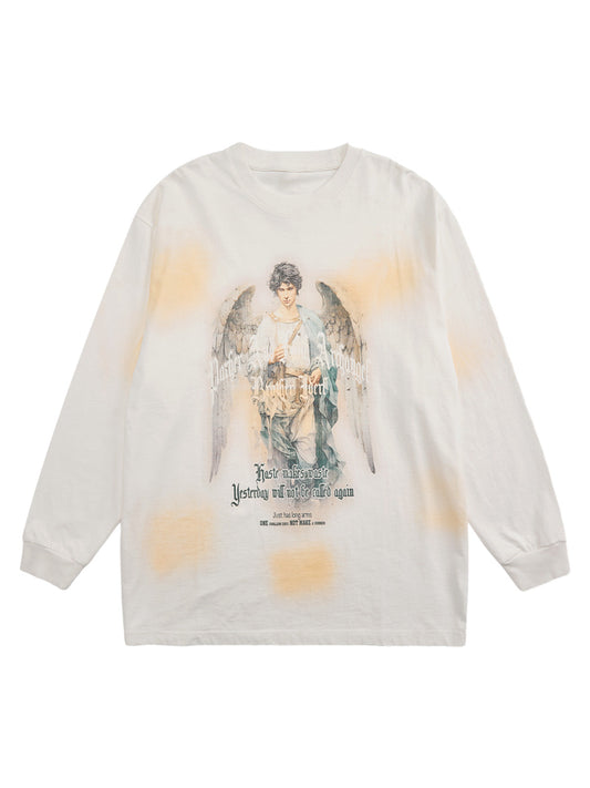 T-shirt à manches longues graphique vintage Angel de TheSupermade