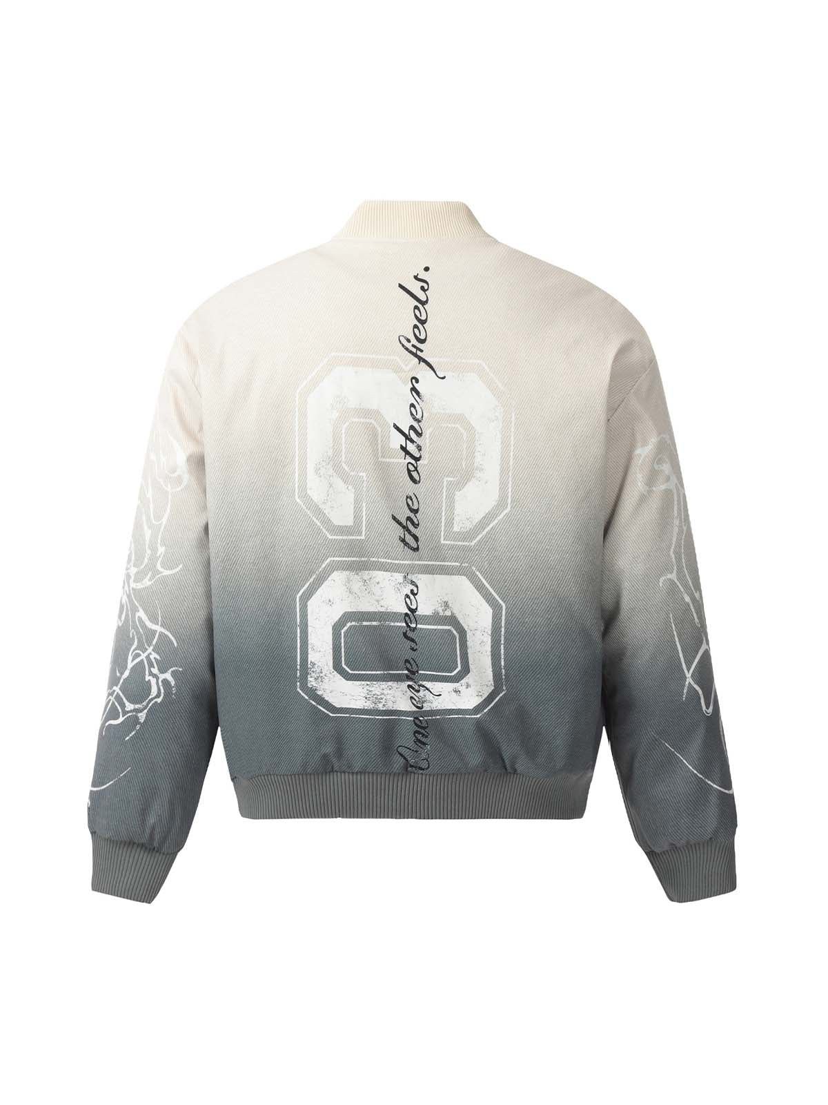 Thesupermade Graffiti Print Quilted Bomber Jacket