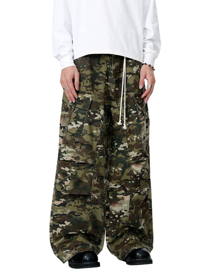 Camouflage-Cargohose mit Kordelzug - 2315