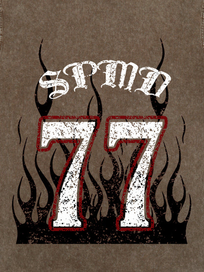 Original 77 Flammen-Grafik-T-Shirt