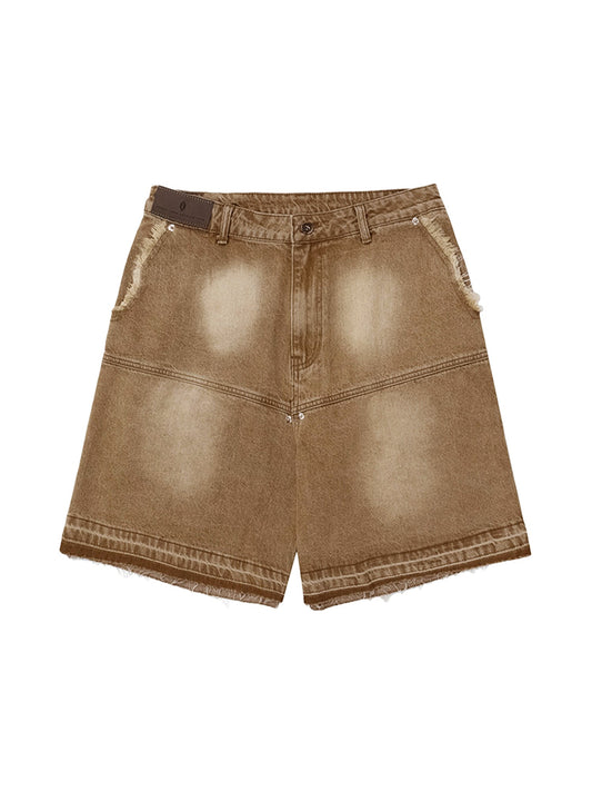 Short en jean délavé style rétro américain supermade