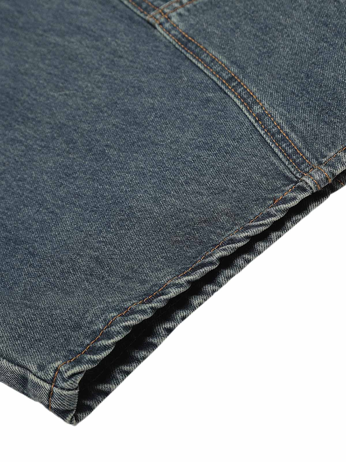 Washed Deconstructed Split Scimitar Baggy Barrel Jeans