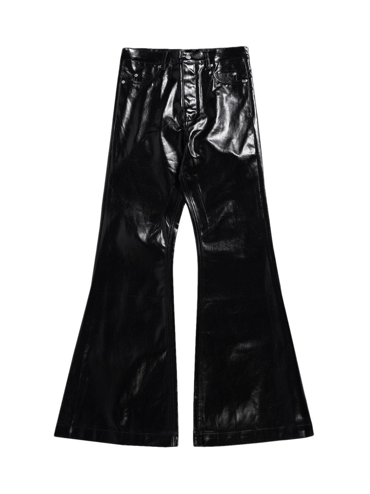 Thesupermade Glossy Patent Leather Flare Pants