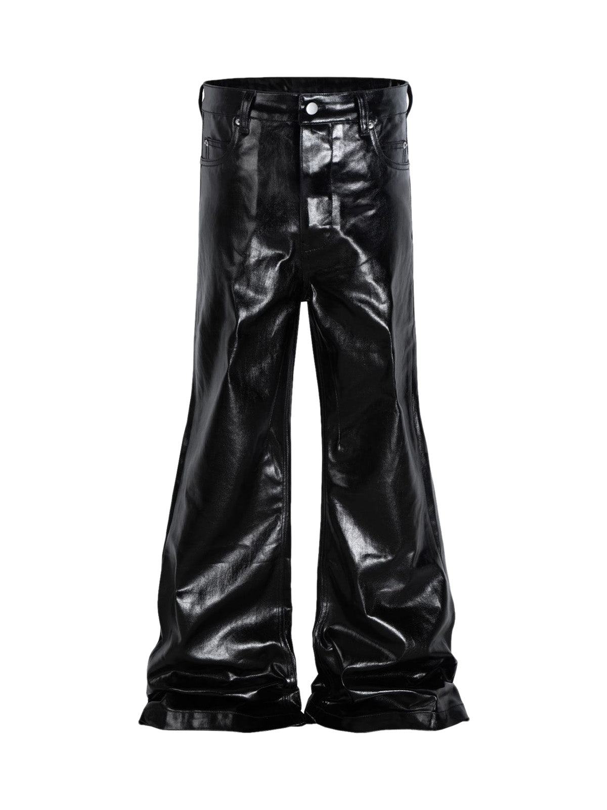 Thesupermade Glossy Patent Leather Flare Pants