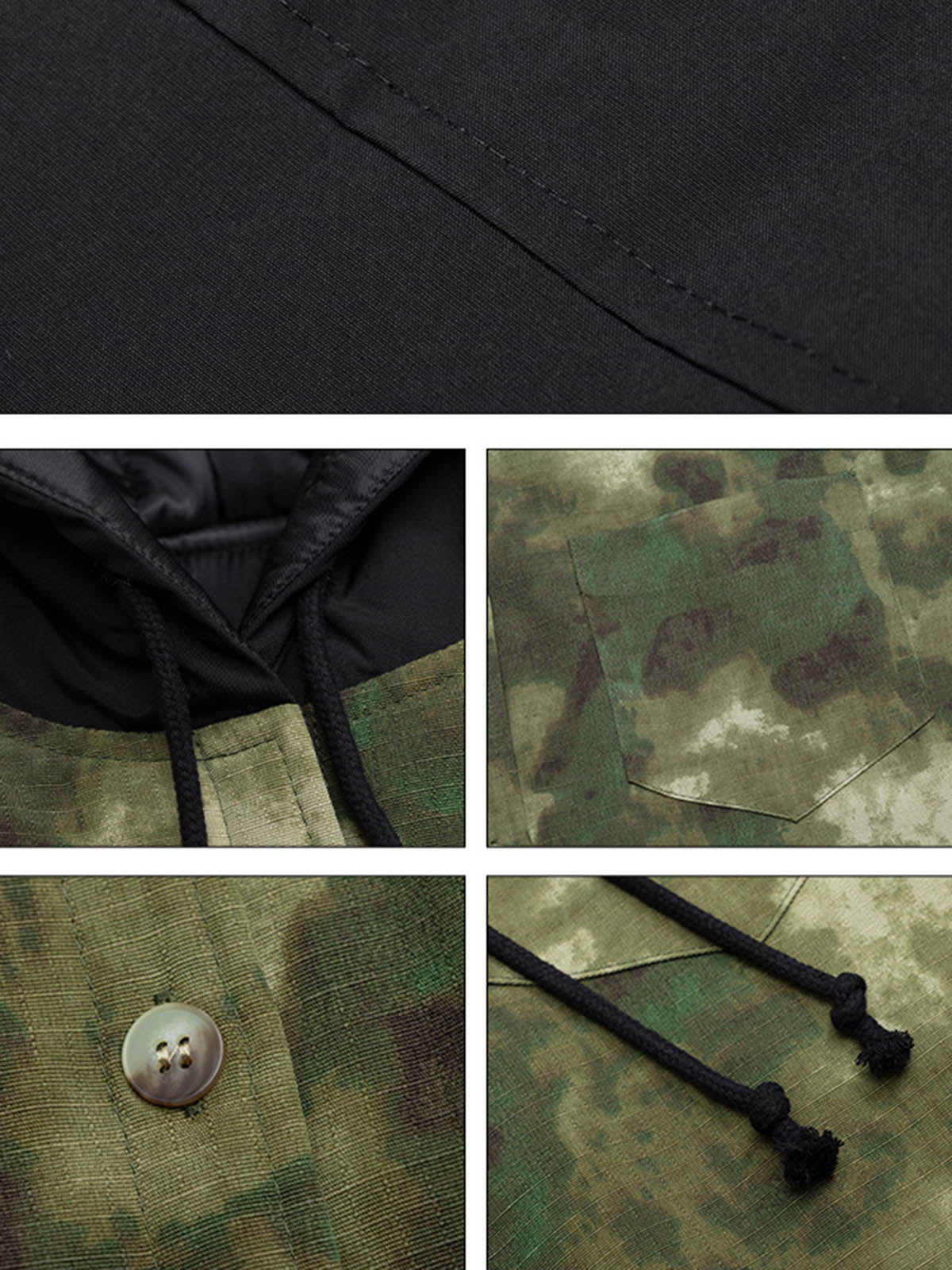 Veste à capuche patchwork camouflage Thesupermade