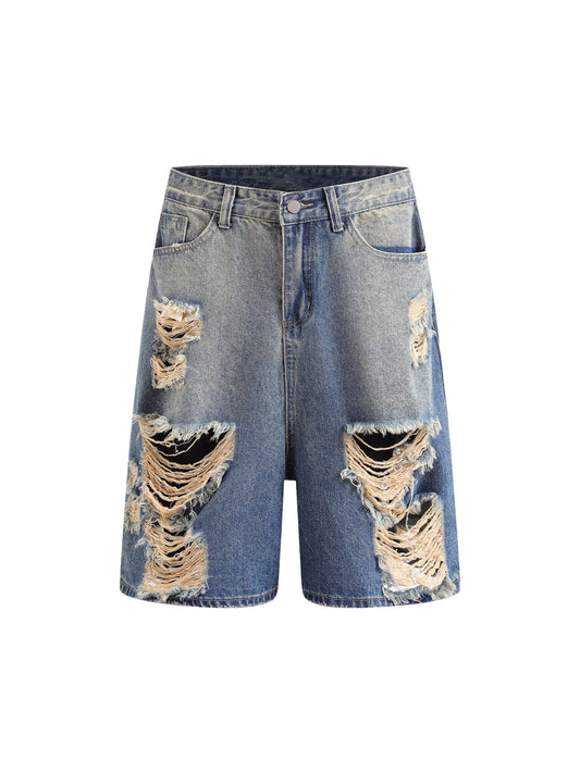 Thesupermade – Jeans-Jeans im Hip-Hop-Stil mit verwaschenem Rippenmuster 