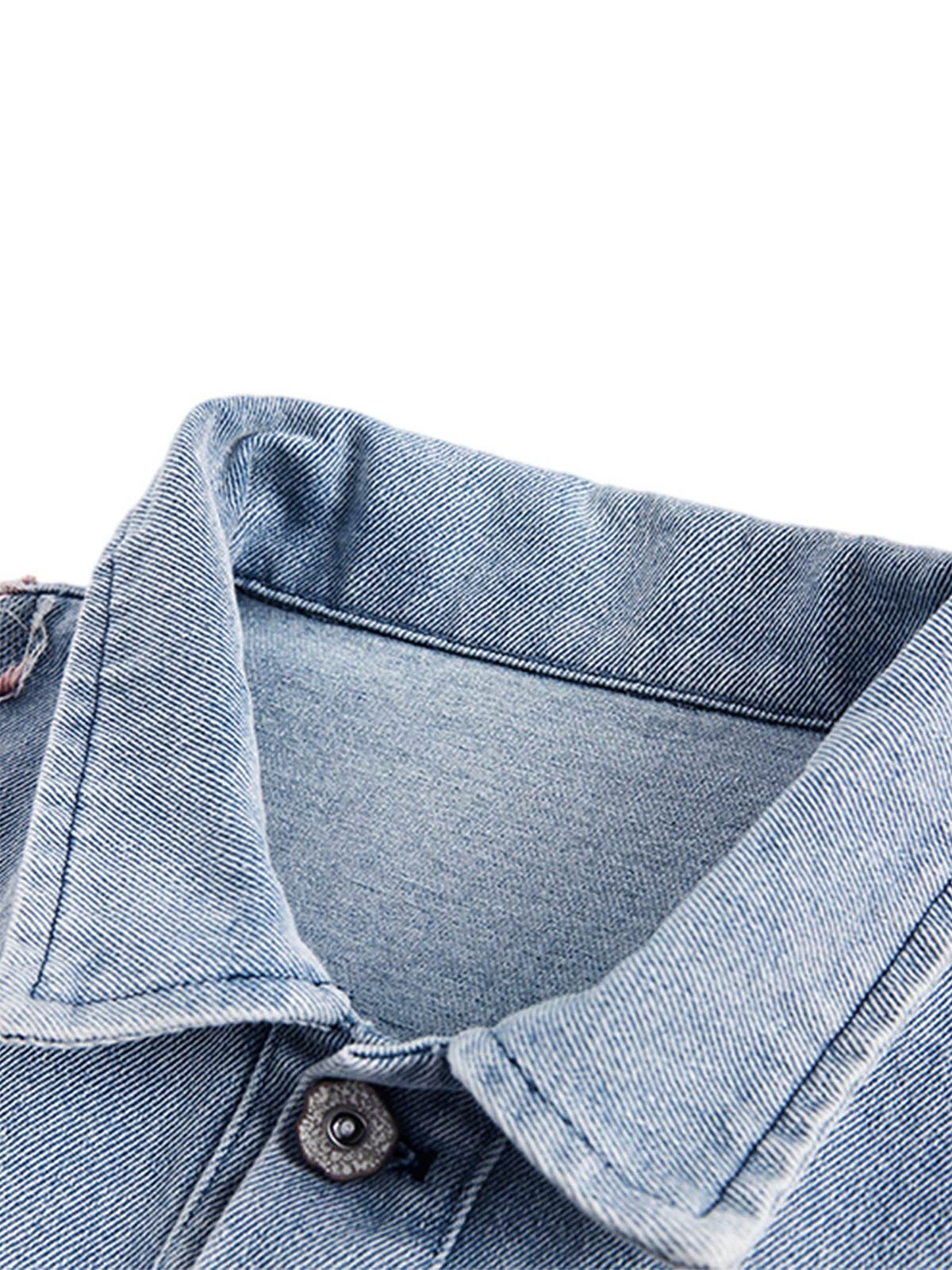 Thesupermade Jeansjacke im amerikanischen Streetstyle mit Patchwork-Spitze 