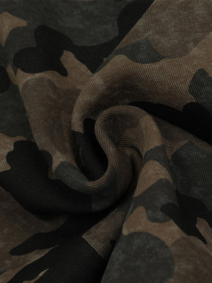 Veste polaire à capuche camouflage avec strass Hotfix - 2357