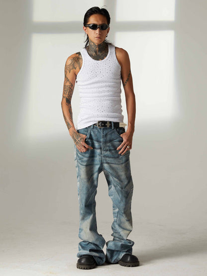 Street Heavy Rhinestone Threaded Vest