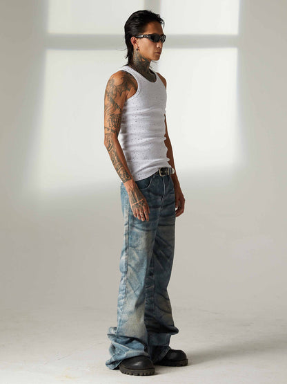 Street Heavy Rhinestone Threaded Vest