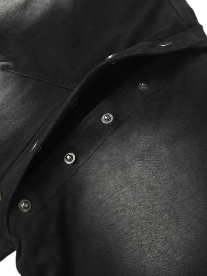 Retro Washed Detachable Waistcoat T-shirt
