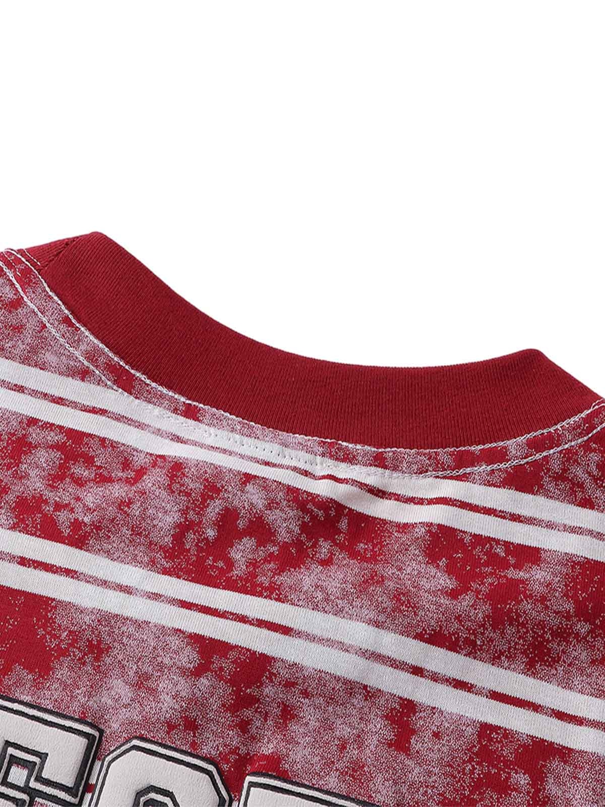 Graphic Lettering Striped Oversized T-Shirt