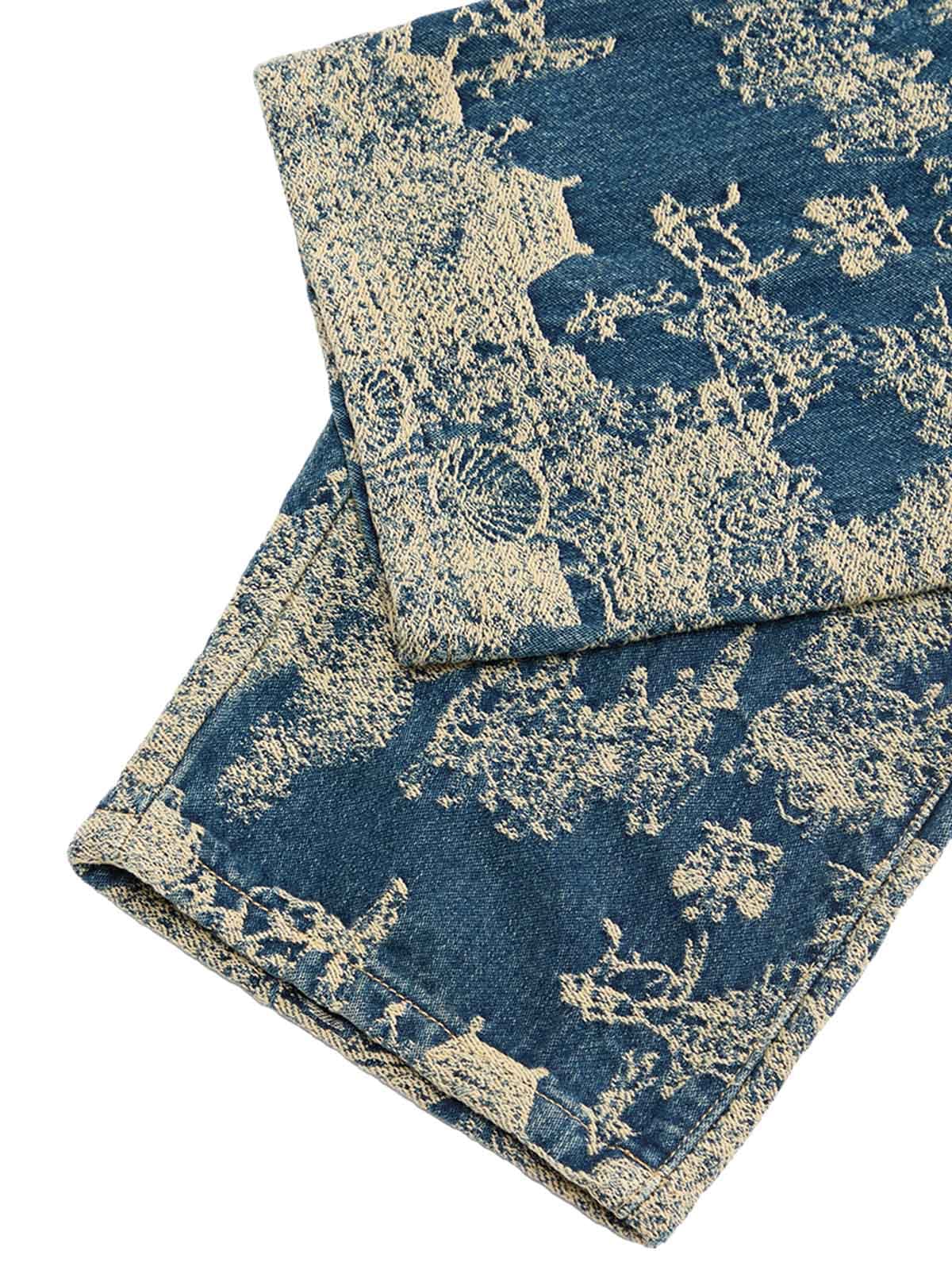 Gerade Jeans im Landscape-Jacquard-Stil