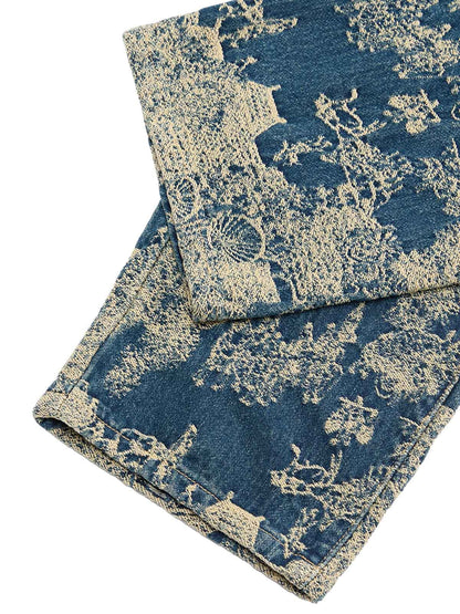 Gerade Jeans im Landscape-Jacquard-Stil