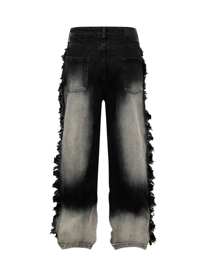 Distressed Raw Edge Jeans