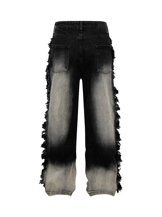 Distressed Raw Edge Jeans
