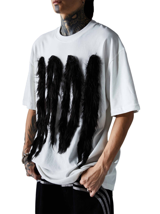 Street Retro Fur Patchwork T-shirt