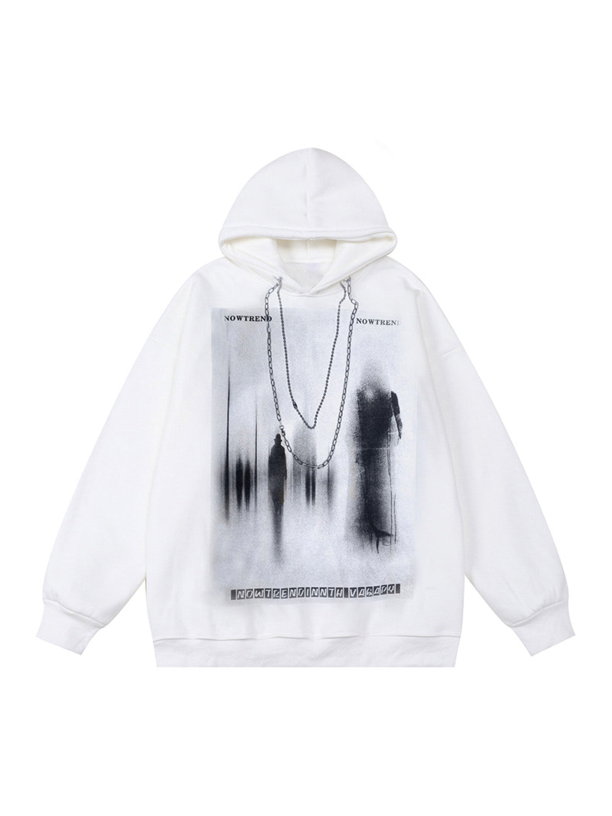 Thesupermade Blur Graphic Chain Hooded Sweatshirt