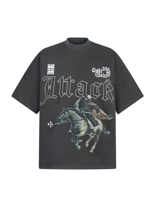 T-shirt imprimé peinture à l'huile rétro