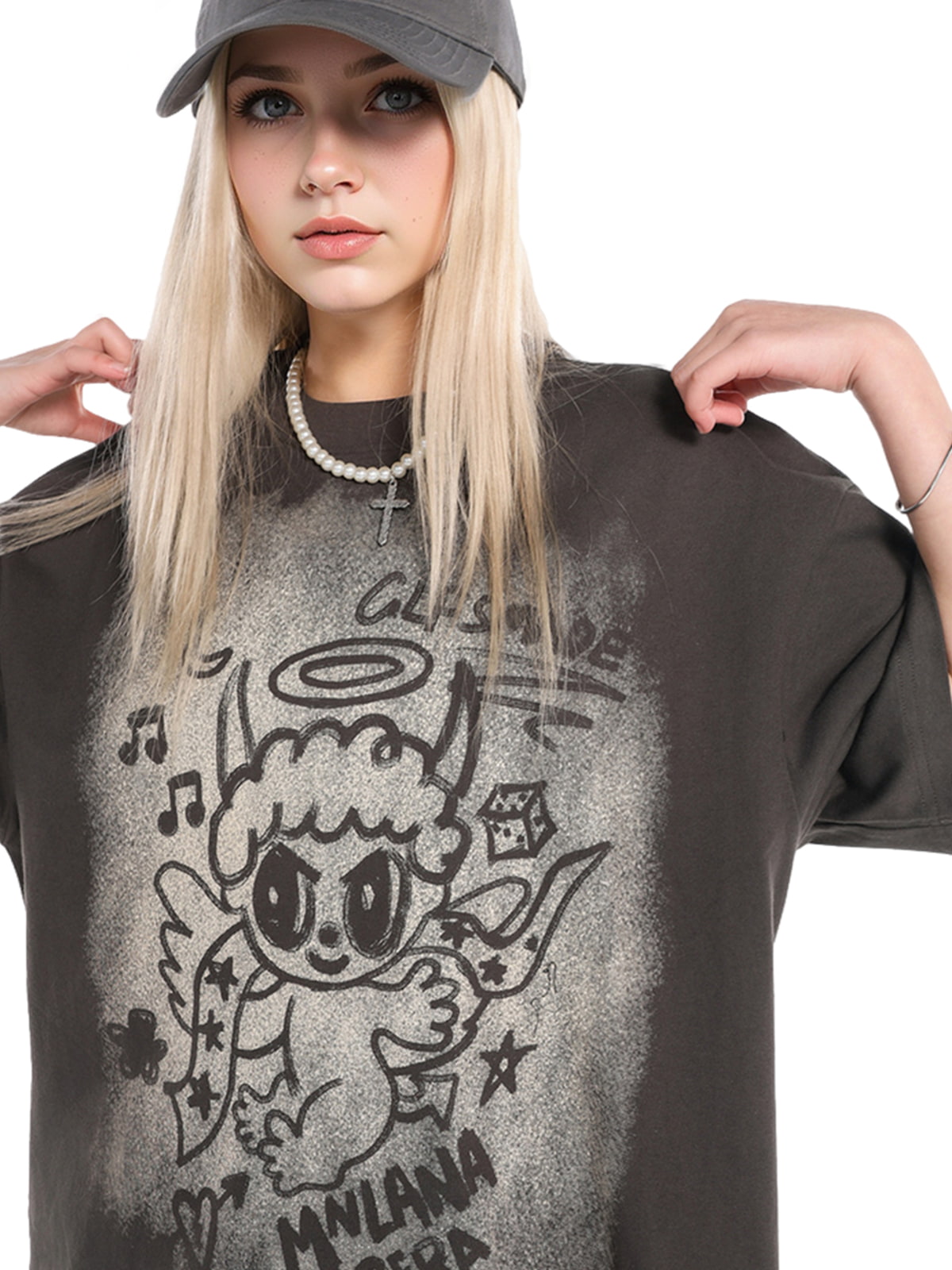 T-shirt graphique surdimensionné Angel