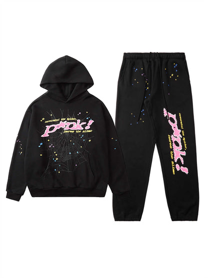 Thesupermade – Sweatshirt und Jogginghose im Set mit Spinnen-Print