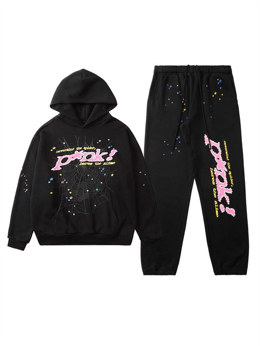 Thesupermade – Sweatshirt und Jogginghose im Set mit Spinnen-Print