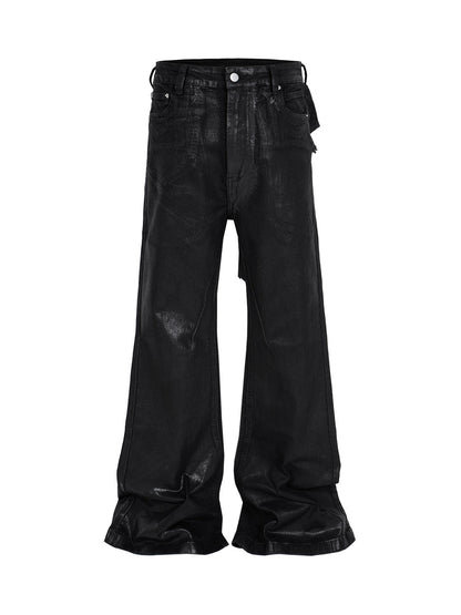Thesupermade Schwarze, gewachste Schlagjeans – 2212