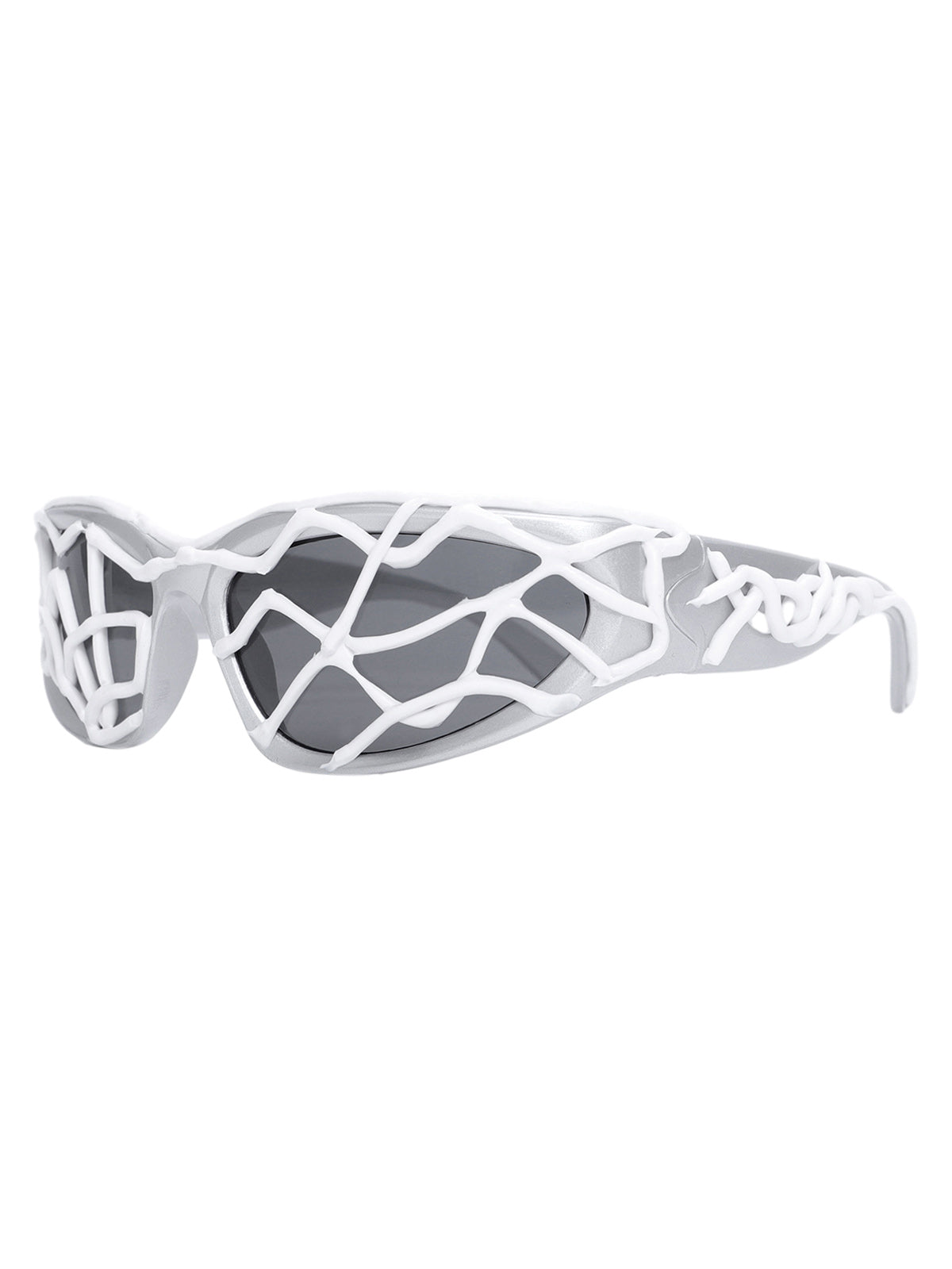 Futuristische Sonnenbrille mit gewelltem Rahmen